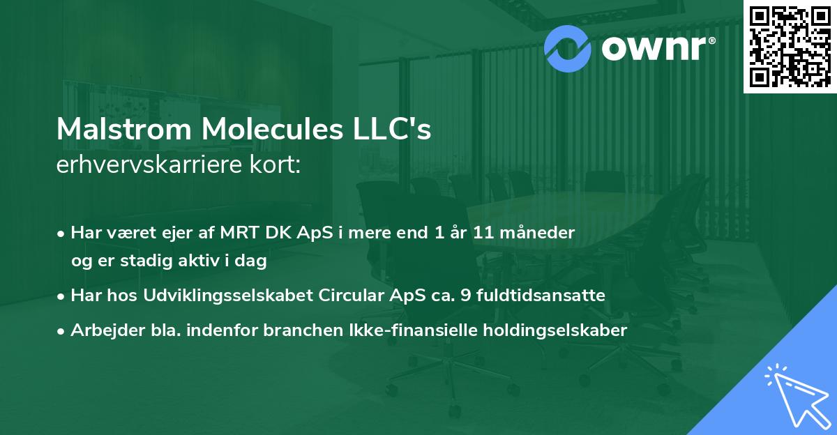 Malstrom Molecules LLC's erhvervskarriere kort