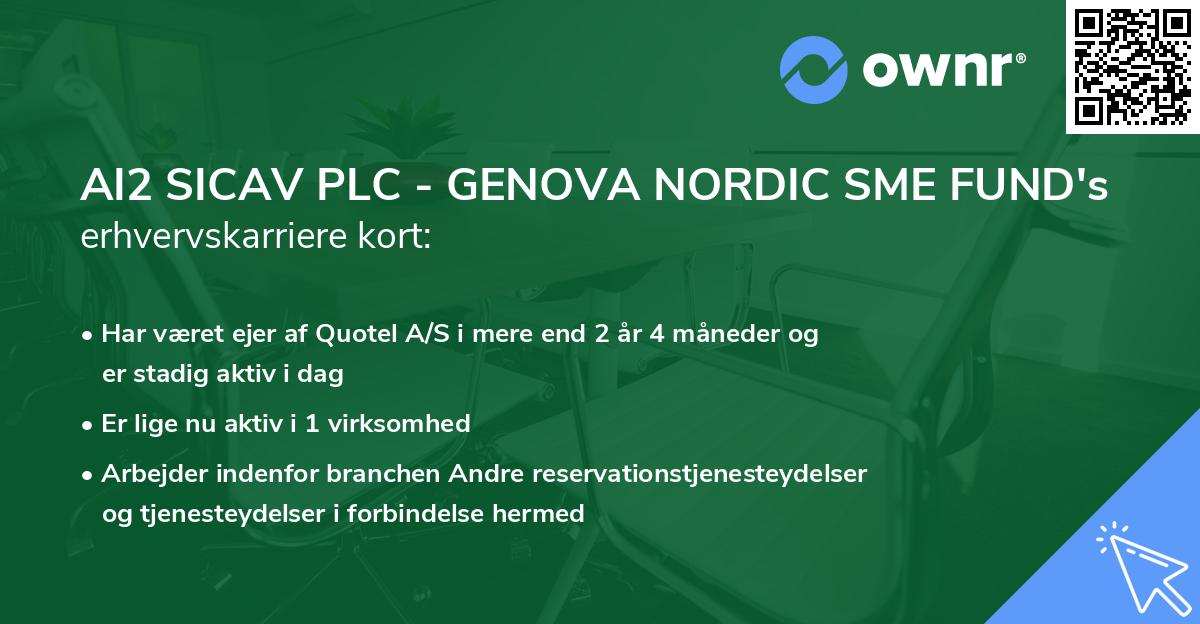 AI2 SICAV PLC - GENOVA NORDIC SME FUND's erhvervskarriere kort