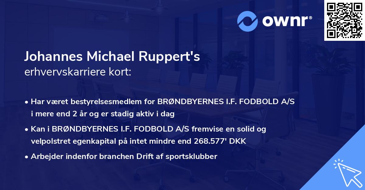 Johannes Michael Ruppert's erhvervskarriere kort