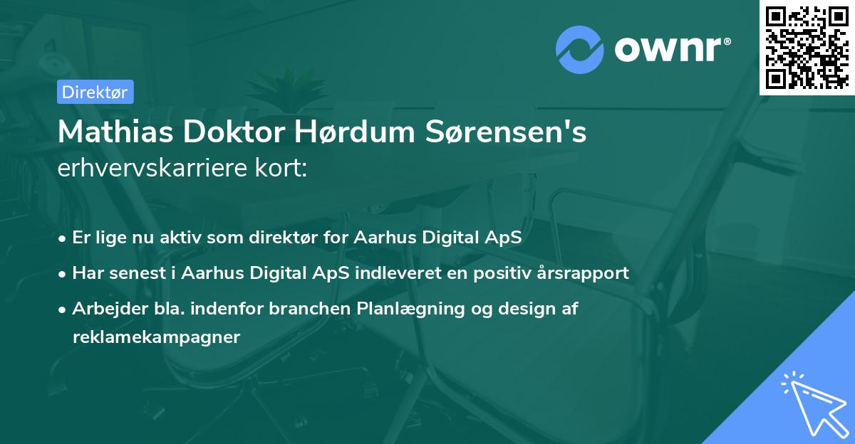 Mathias Doktor Hørdum Sørensen's erhvervskarriere kort