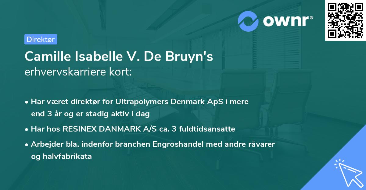 Camille Isabelle V. De Bruyn's erhvervskarriere kort