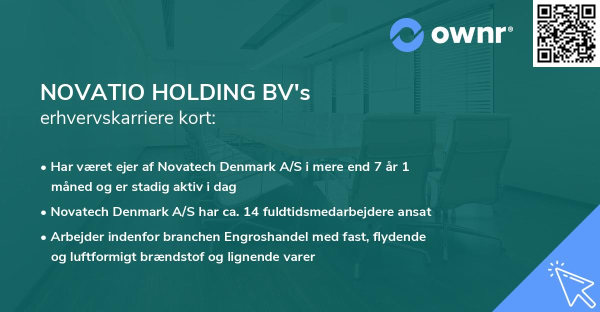 NOVATIO HOLDING BV's erhvervskarriere kort