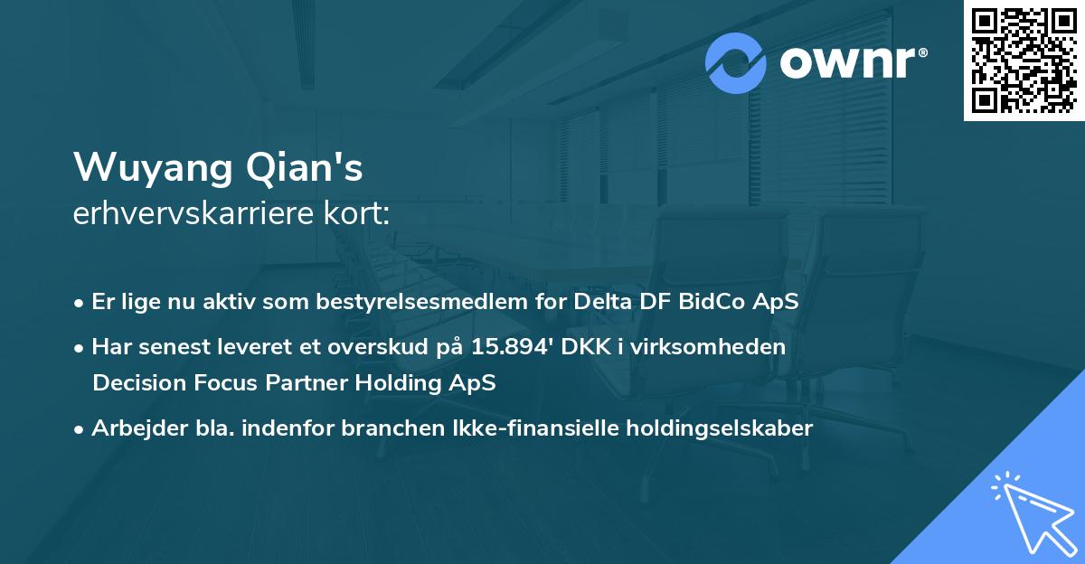 Wuyang Qian's erhvervskarriere kort