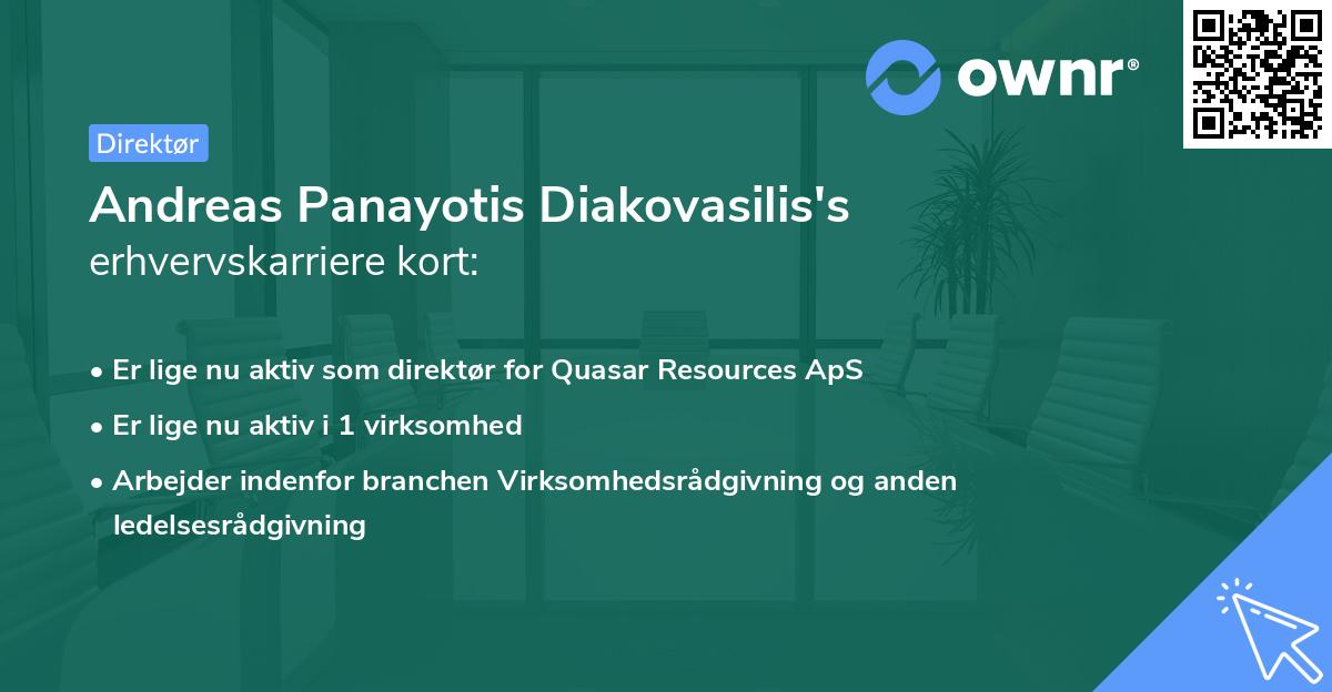Andreas Panayotis Diakovasilis's erhvervskarriere kort