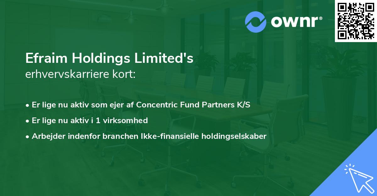 Efraim Holdings Limited's erhvervskarriere kort