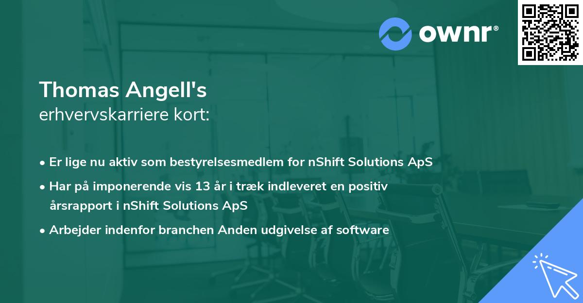 Thomas Angell's erhvervskarriere kort