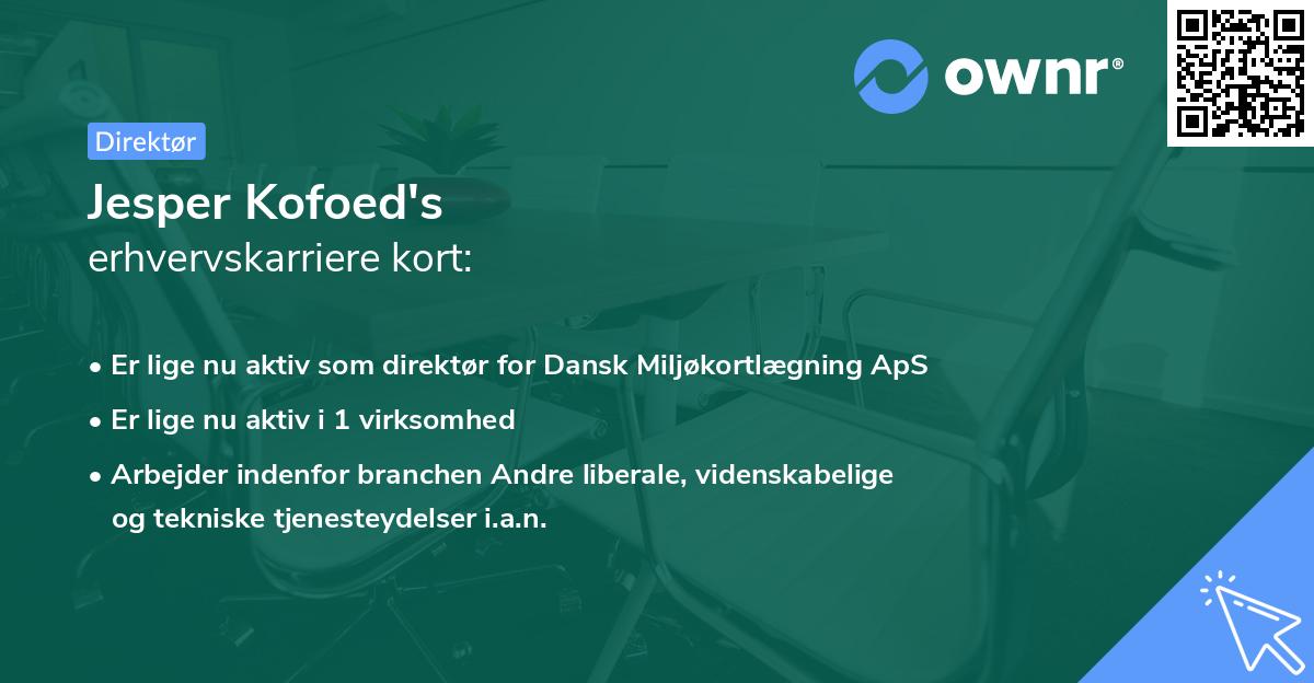 Jesper Kofoed's erhvervskarriere kort