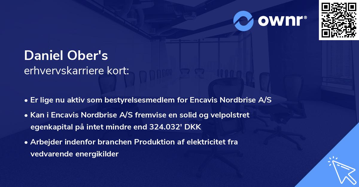 Daniel Ober's erhvervskarriere kort