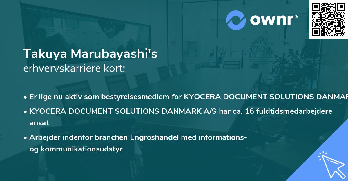 Takuya Marubayashi's erhvervskarriere kort
