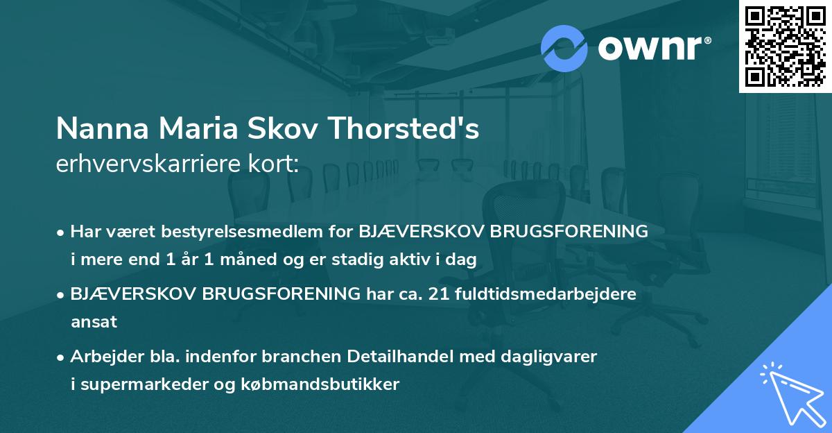 Nanna Maria Skov Thorsted's erhvervskarriere kort