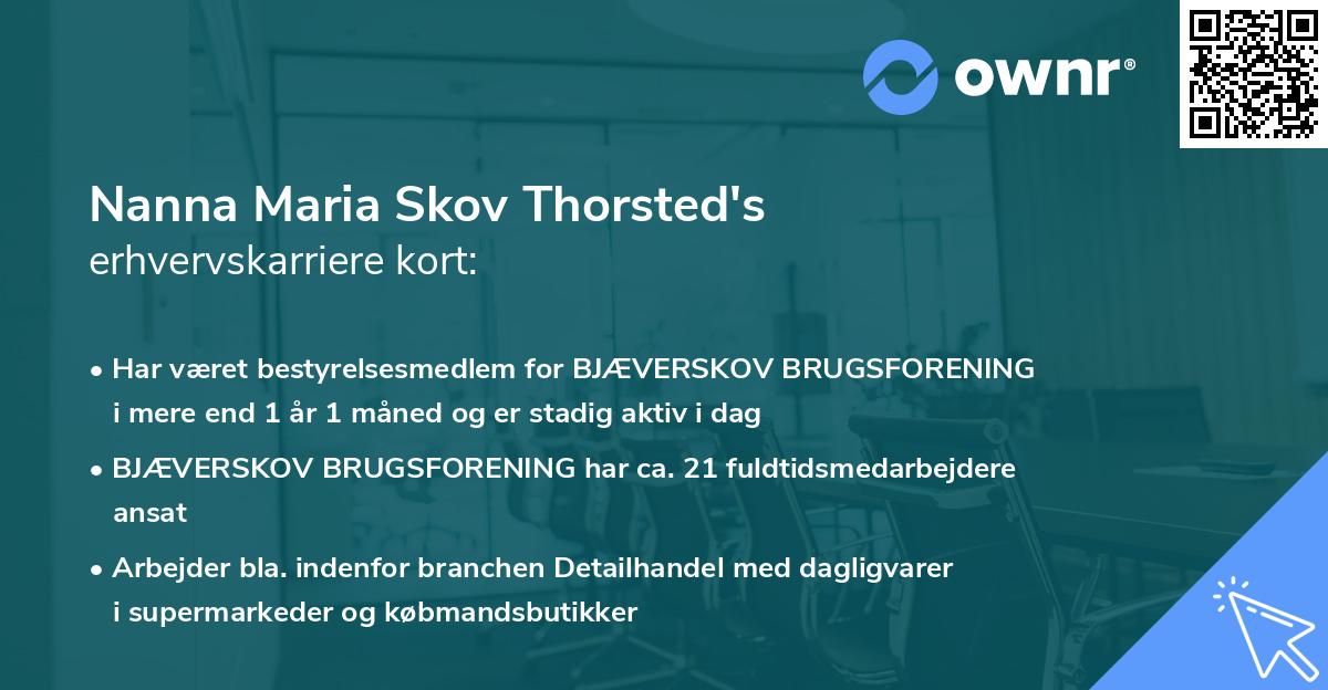 Nanna Maria Skov Thorsted's erhvervskarriere kort