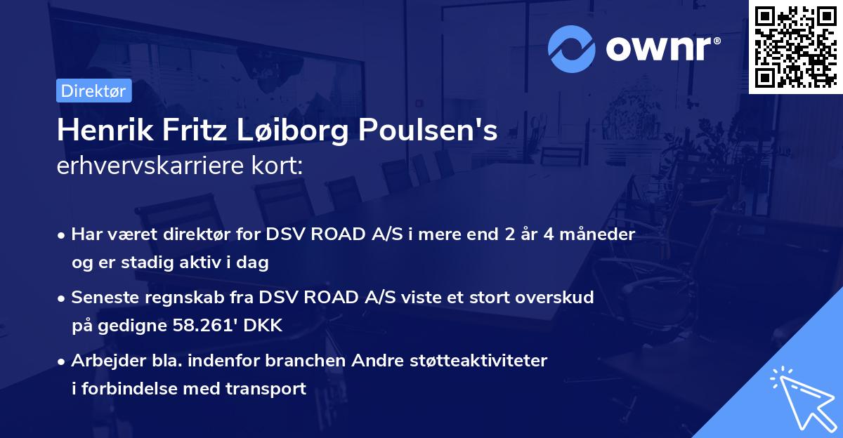 Henrik Fritz Løiborg Poulsen's erhvervskarriere kort