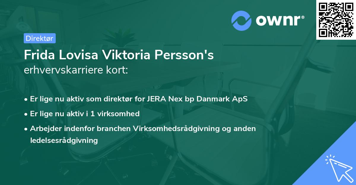 Frida Lovisa Viktoria Persson's erhvervskarriere kort