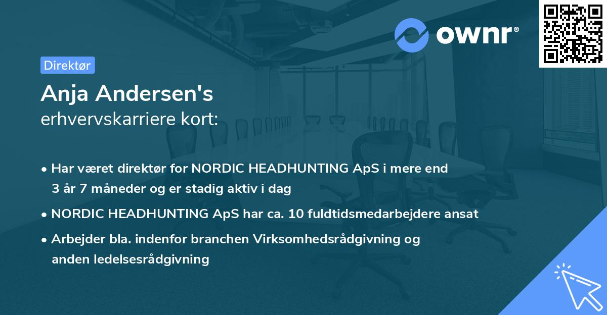 Anja Andersen's erhvervskarriere kort