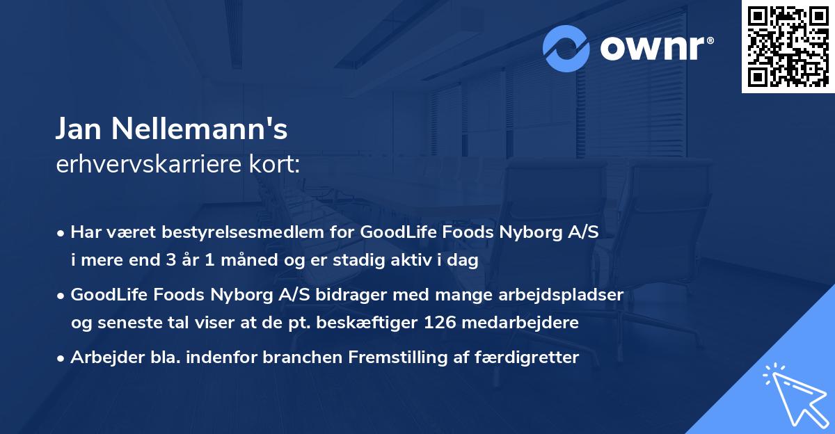 Jan Nellemann's erhvervskarriere kort