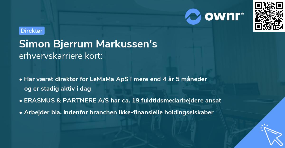 Simon Bjerrum Markussen's erhvervskarriere kort