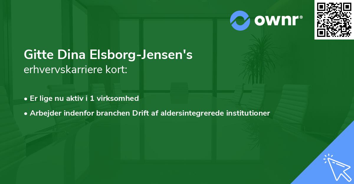 Gitte Dina Elsborg-Jensen's erhvervskarriere kort