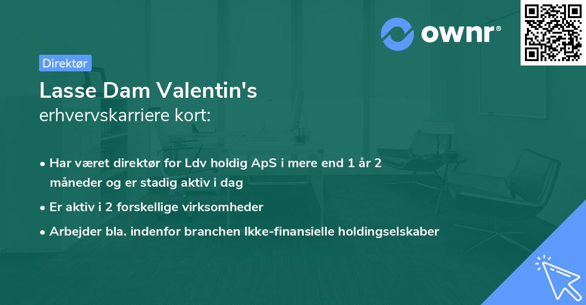 Lasse Dam Valentin's erhvervskarriere kort