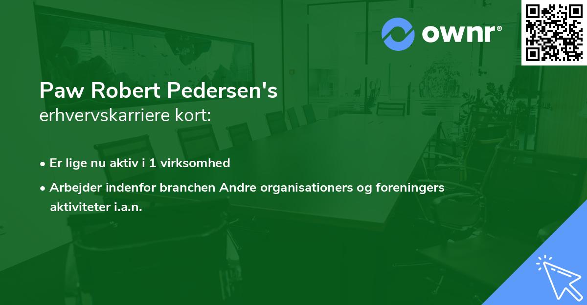 Paw Robert Pedersen's erhvervskarriere kort