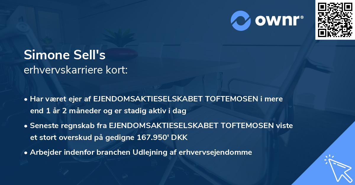 Simone Sell's erhvervskarriere kort