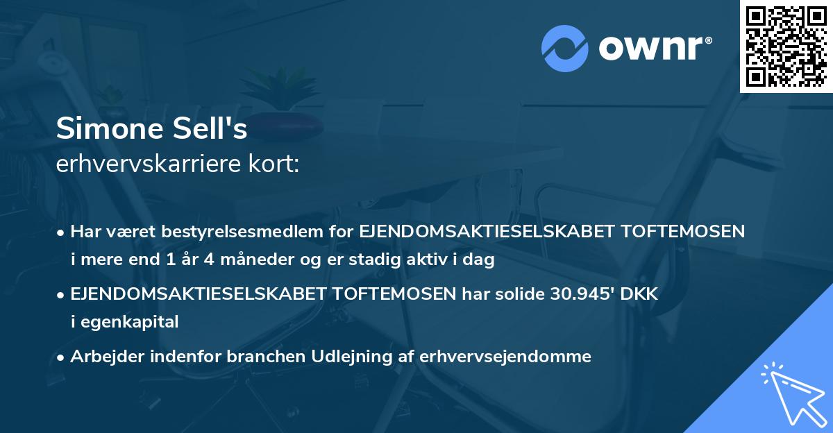 Simone Sell's erhvervskarriere kort