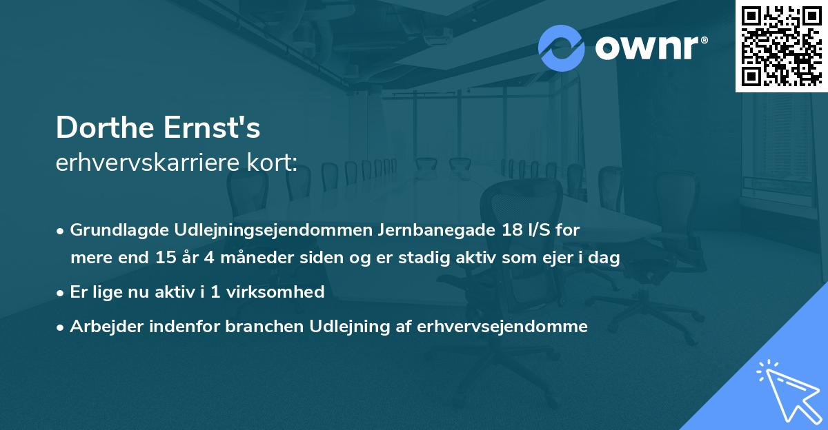 Dorthe Ernst's erhvervskarriere kort