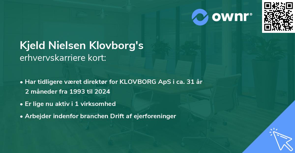 Kjeld Nielsen Klovborg's erhvervskarriere kort