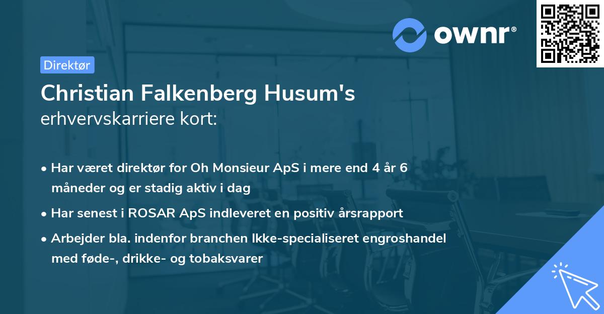 Christian Falkenberg Husum's erhvervskarriere kort
