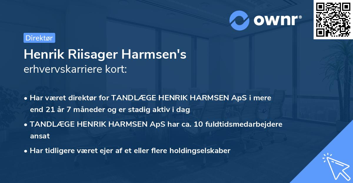 Henrik Riisager Harmsen's erhvervskarriere kort