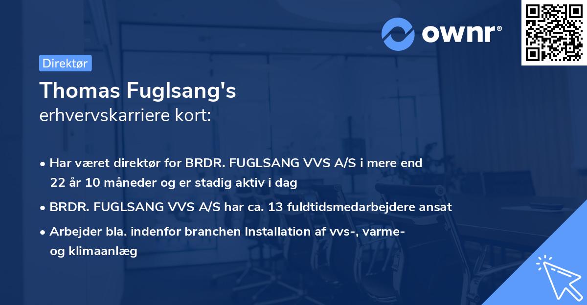 Thomas Fuglsang's erhvervskarriere kort