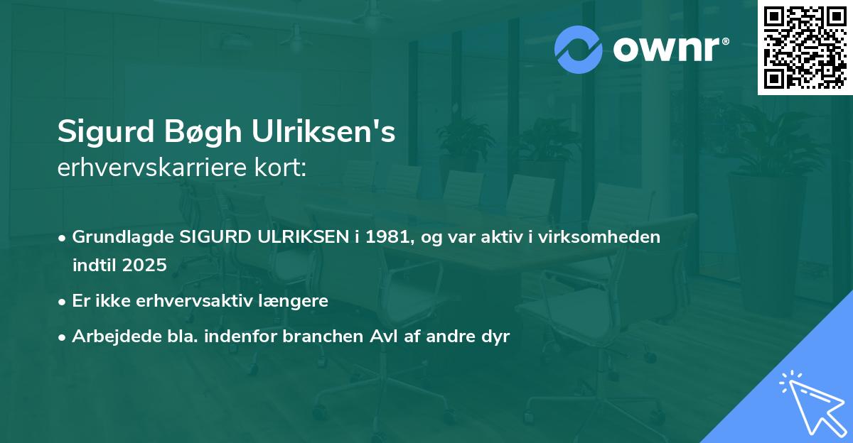 Sigurd Bøgh Ulriksen's erhvervskarriere kort