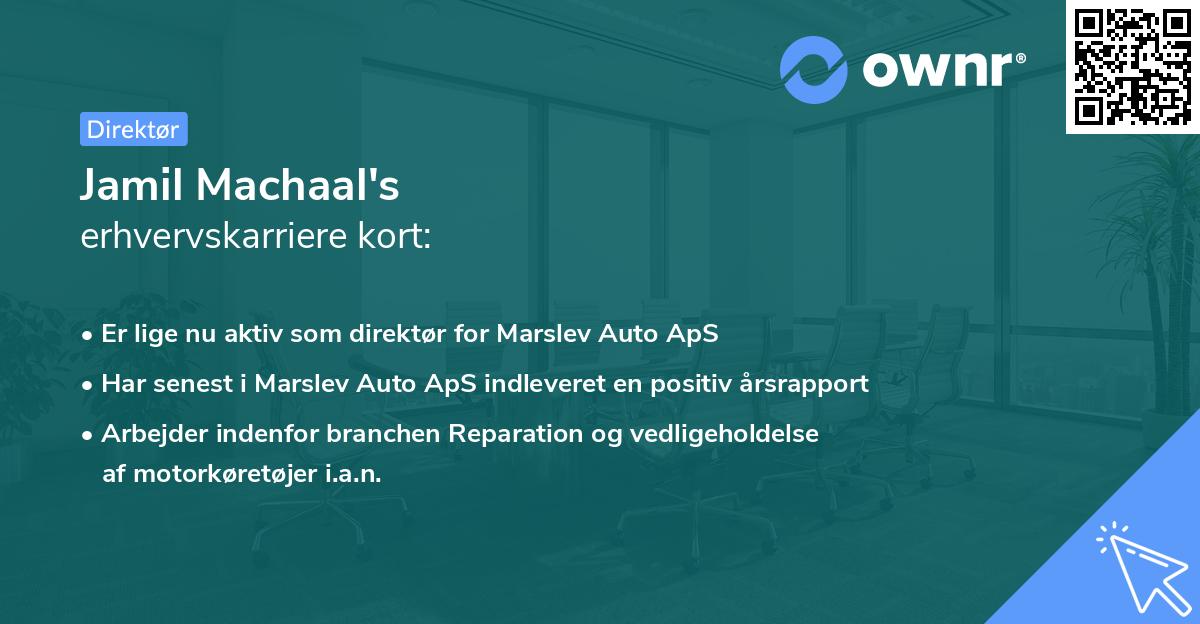 Jamil Machaal's erhvervskarriere kort