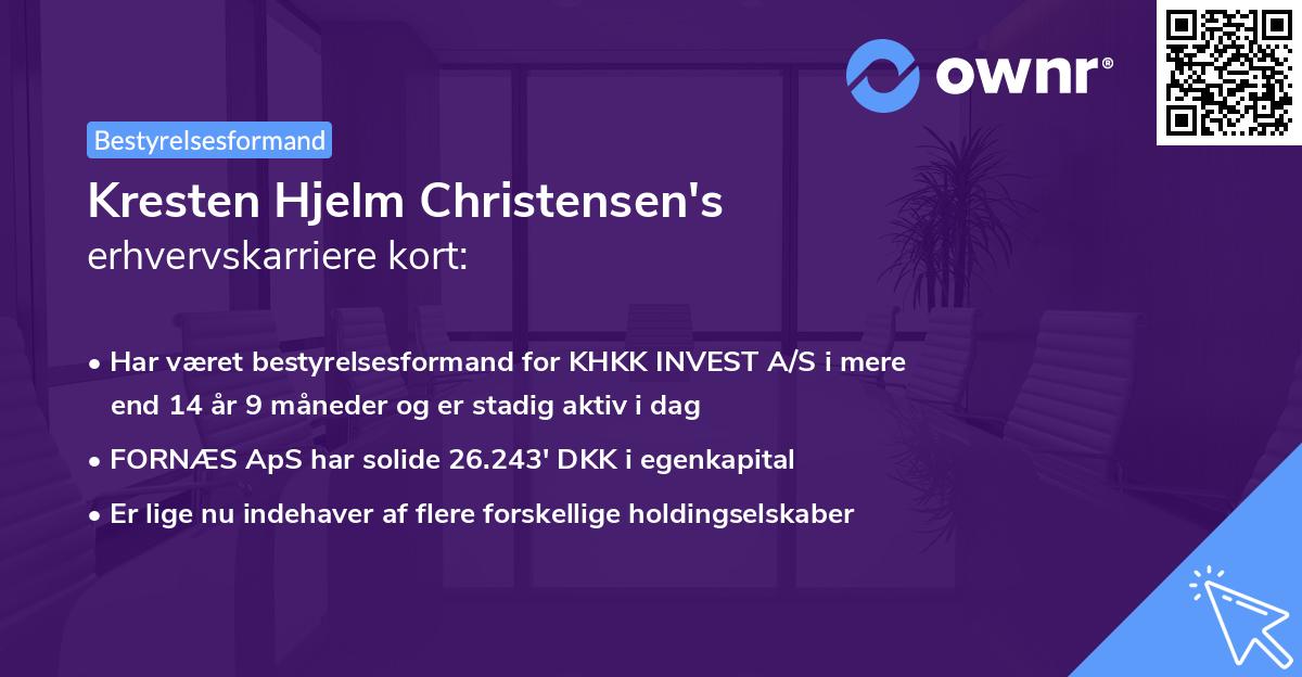 Kresten Hjelm Christensen's erhvervskarriere kort