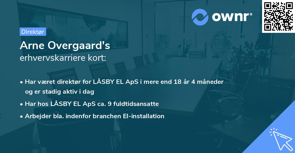 Arne Overgaard's erhvervskarriere kort