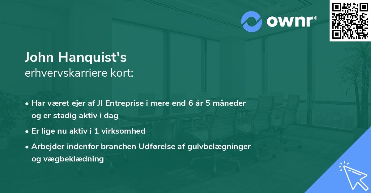 John Hanquist's erhvervskarriere kort