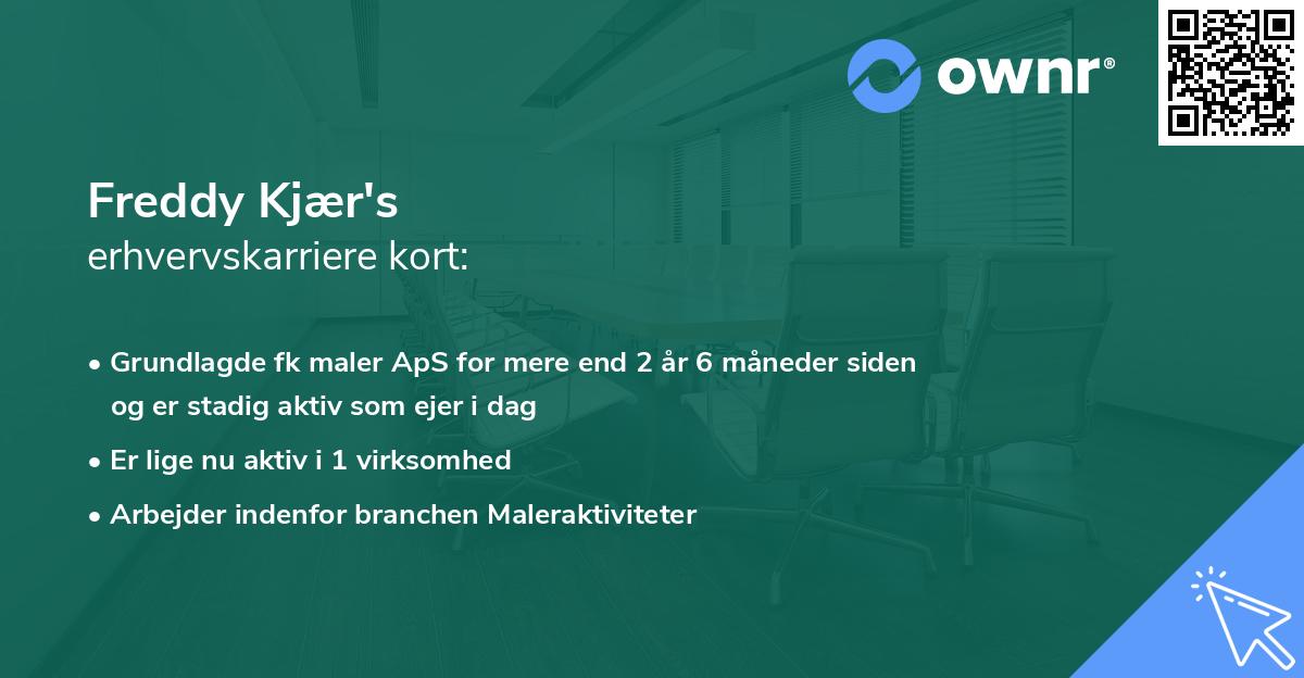 Freddy Kjær's erhvervskarriere kort