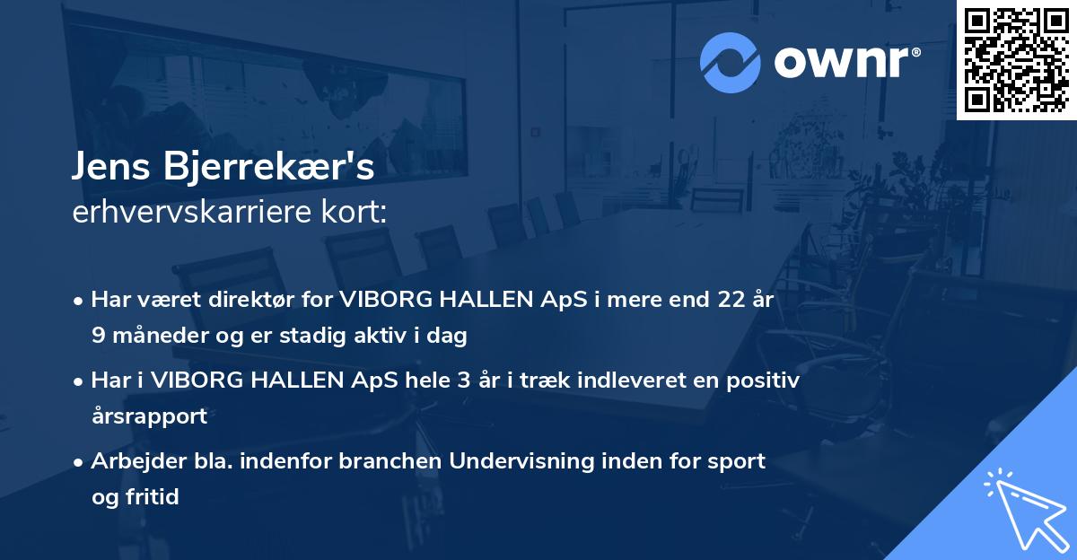 Jens Bjerrekær's erhvervskarriere kort