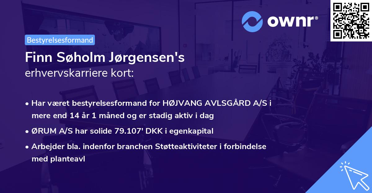 Finn Søholm Jørgensen's erhvervskarriere kort