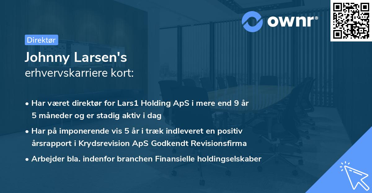 Johnny Larsen's erhvervskarriere kort
