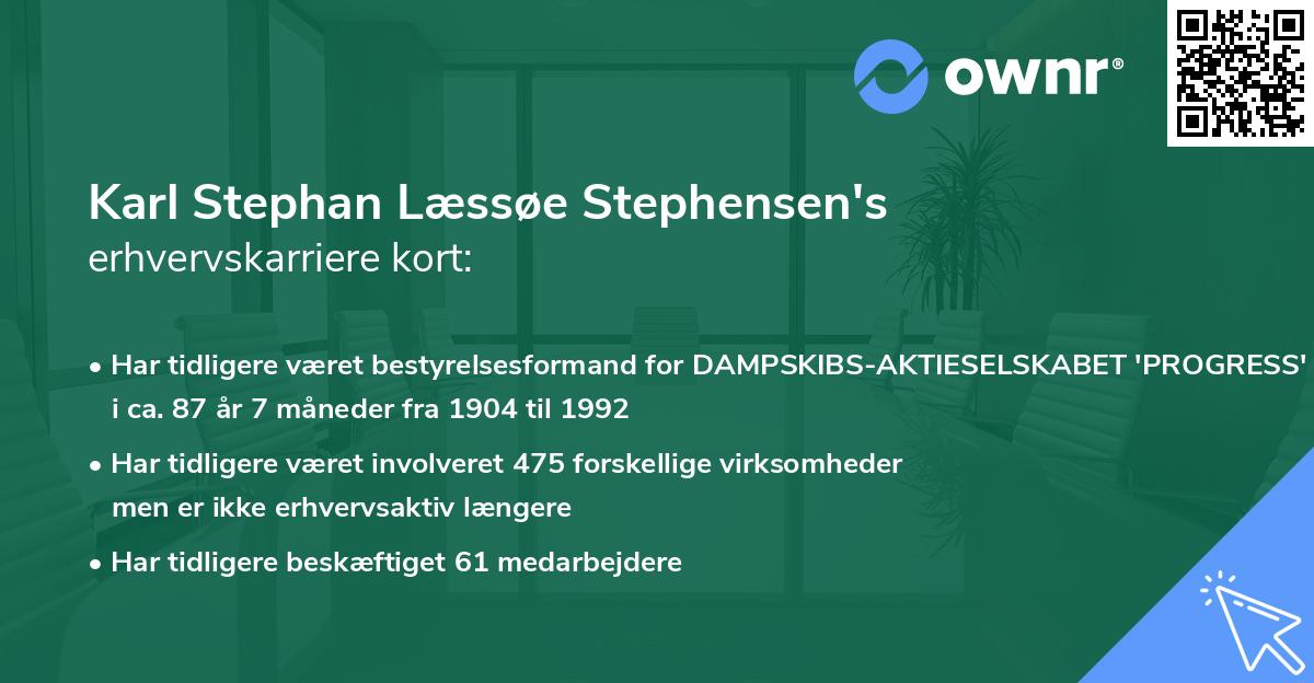 Karl Stephan Læssøe Stephensen's erhvervskarriere kort