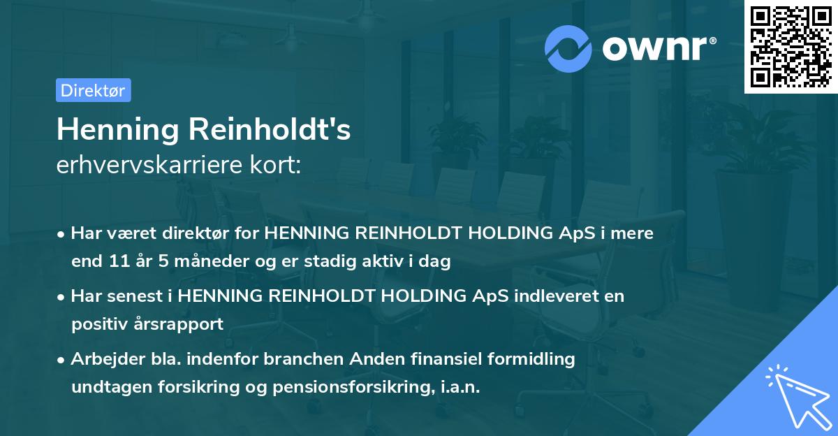 Henning Reinholdt's erhvervskarriere kort