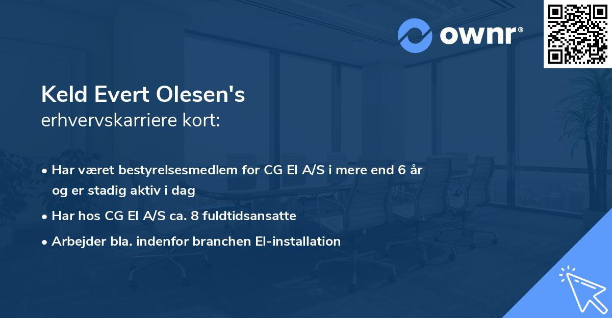 Keld Evert Olesen's erhvervskarriere kort