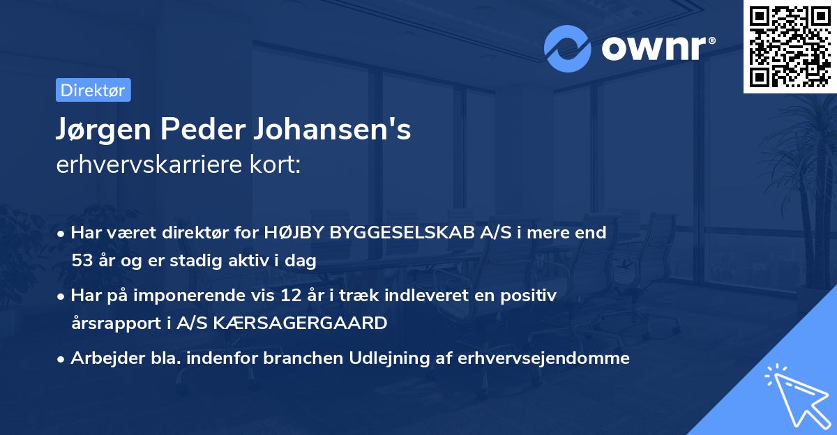 Jørgen Peder Johansen's erhvervskarriere kort