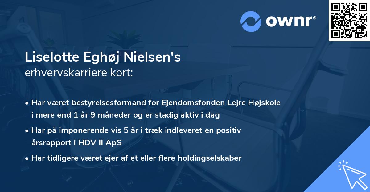 Liselotte Eghøj Nielsen's erhvervskarriere kort