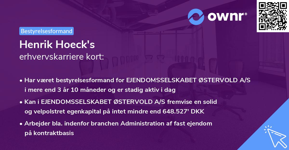 Henrik Hoeck's erhvervskarriere kort