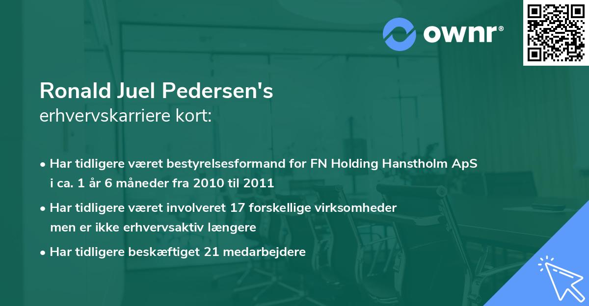 Ronald Juel Pedersen's erhvervskarriere kort