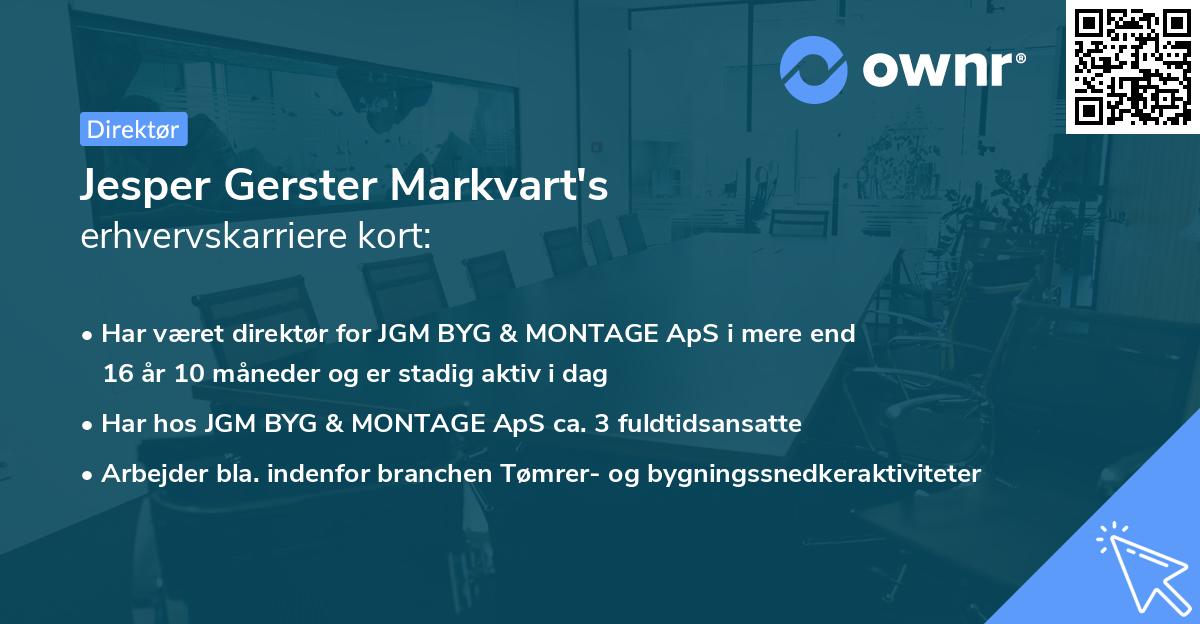 Jesper Gerster Markvart's erhvervskarriere kort