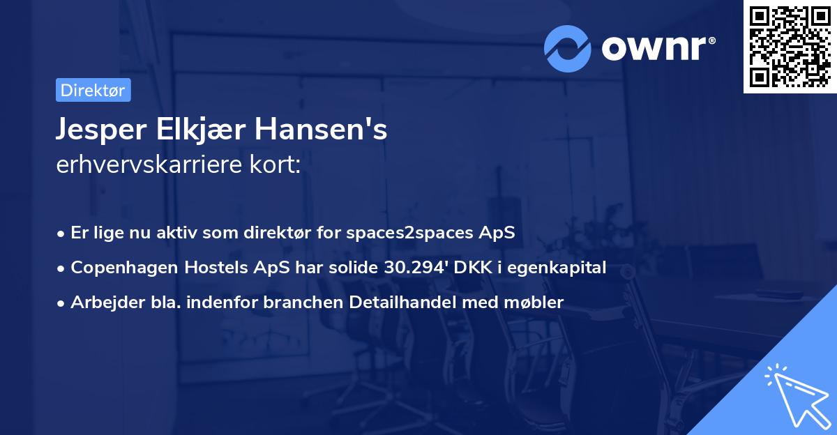 Jesper Elkjær Hansen's erhvervskarriere kort