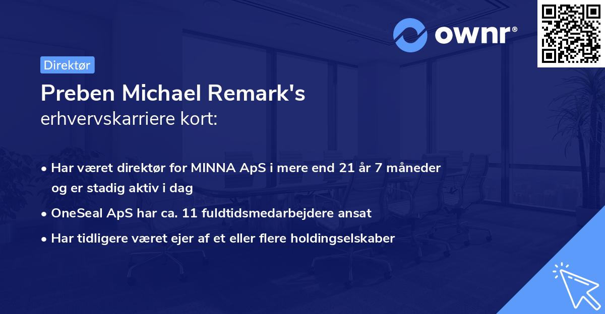 Preben Michael Remark's erhvervskarriere kort