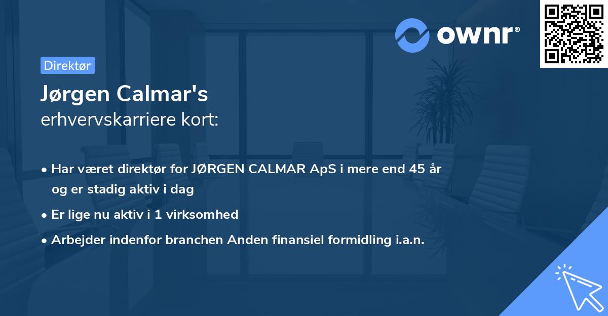 Jørgen Calmar's erhvervskarriere kort